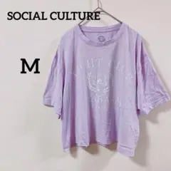 SOCIAL CULTURE 【M】半袖Tシャツ ショート丈 ラベンダー