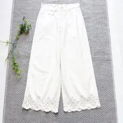 【タグ付き未使用品】45R ポプリンのカットワークパンツ　コットン100%