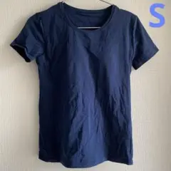 ユニクロ ブラトップ 半袖 ネイビー S