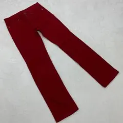 UNIQLO スキニーパンツ レッド コットン ポリウレタン ストレッチ 23
