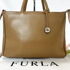 【新品未使用】フルラ　トートバッグ ナイロン  エコバッグ　黄色　水玉 Brandol / FURLA フルラ トートバッグ ドット柄 水玉 スクエア