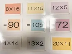 小学校　算数　九九（20の段まで）カードA7サイズ400枚