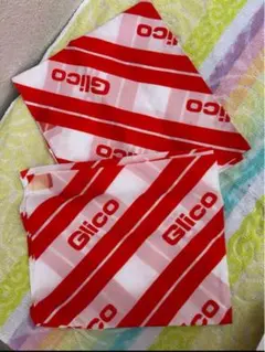 【匿名配送】グリコ　gulico 什器　レトロのぼり　旗　布　生地　販促品　宣伝
