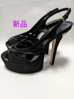 GUCCI スエード&エナメルレザーサンダル