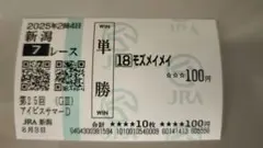 アイビスサマーダッシュ2025　モズメイメイ　現地単勝馬券　匿名発送