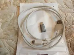 マイクロUSBケーブル　TYPE-C変換コネクタ　1セット