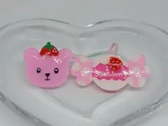 ハンドメイド★プラバン★苺帽子のくまさんとキャンディ