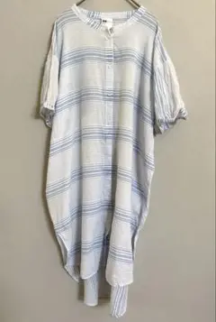 お値下げしました＊H&M ロングシャツ　ストライプボーダー　M コットン
