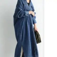 アンティカ訳あり 美品 大人気 デニムシャツワンピース ヴィンテージブルー