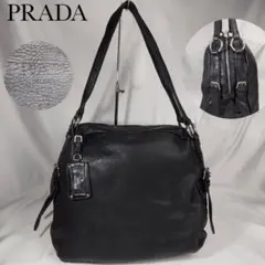 【美品⭐️】プラダ メンズランウェイ ショルダー ディアスキンレザー A4 黒