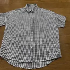 無印　ギンガムチェックシャツ　着用少