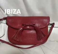 IBIZA イビザ ショルダーバッグ　レザー　赤　リボン