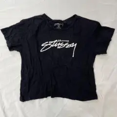 $ old Stüssy ブラック クルーネックTシャツ