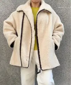 【新品未使用タグ付き】CASAFLINE カーサフライン ウールファーコート CASA FLINE カーサフライン 1194307001 ウール ファー コート F