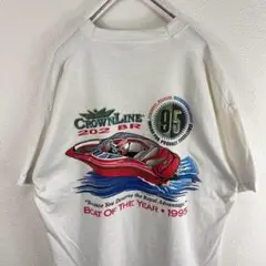 USA製 90s crown line シングルステッチ Tシャツ 白Tシャツ