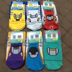 新品 新幹線 キッズ靴下 6足セット ドクターイエロー はやぶさ こまち