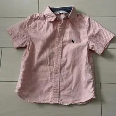H&M 半袖シャツ ピンクと白のストライプ