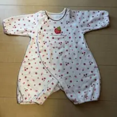 カバーオール　ロンパース　長袖　もこもこ　いちご