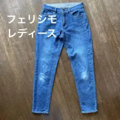 [フェリシモ]リブインコンフォート スキニーデニム ブルー　サイズ64-91