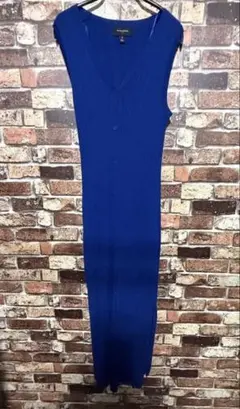 BANANA REPUBLIC ノースリーブロングワンピース S 青