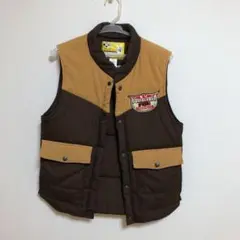 11AW Pherrow's レザーヨーク ダウンベスト 42(XL)紫 タグ付 70's HbarC レザーヨーク ダウンベスト BLKVE-012｜VINTAGE
