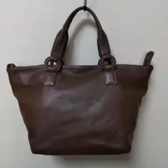キタムラ　ブラウン レザー ハンドバッグ