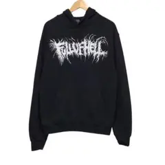FULL OF HELL スウェットパーカー　バンド　デカロゴ　ブラック