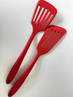シリコン　フライ返し2点セット　赤