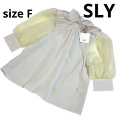 未使用品　SLY バックリボンシアンスリーブブラウス