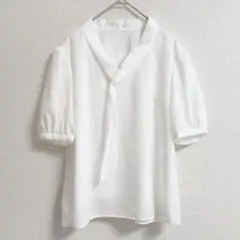 美品 s0599 【a.v.v】 半袖ボウタイブラウス タンクトップインナー付き
