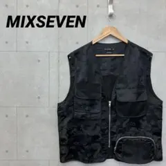 MIXSEVEN ミックスセブン ブラックエンボスジレ メンズ S 黒