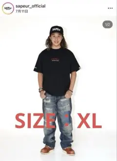 【SAPEur】×浜田雅功　BIGGEST SMILE Tシャツ　XL 黒