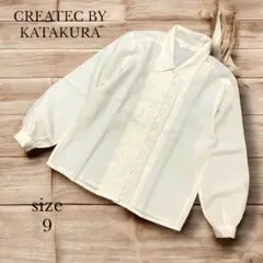 【CREATEC BY KATAKURA】　シアー刺繍ブラウス　9 アイボリー