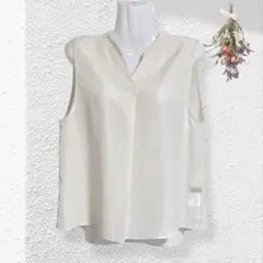 closet story ノースリーブスキッパーブラウス【M】ライトベージュ
