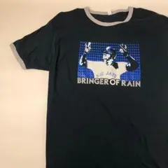 ビックロゴデカロゴ プリント半袖Tシャツ L ベースボール ブラック A400