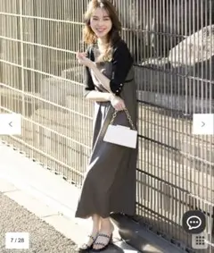 エニィスィス【洗える・2SET】カットデザインスタイルアップ ワンピース×ニット