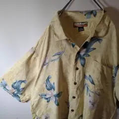 HAVANA JACKS CAFE 　シルクアロハシャツ　総柄　開襟