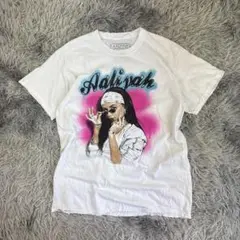 Aaliyah アリーヤ グラフィックTバンドシャツ/ホワイト/レディース