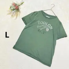 417 エディフィス 【L】 Tシャツ 半袖 ビッグロゴ コットン100% 緑