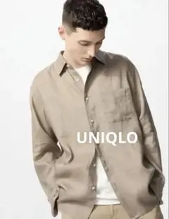 新品UNIQLO プレミアムリネンシャツ ベージュ