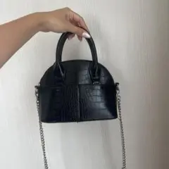 【ほぼ未使用】　ZARA ハンド／ショルダーバッグ　ブラック