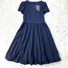 【未使用タグ付】Tiaclasse 洗える♪バルーンワンピース ネイビー M