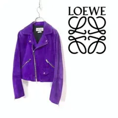 LOEWE ロエベ 牛革 スウェード レザー ライダース ジャケット