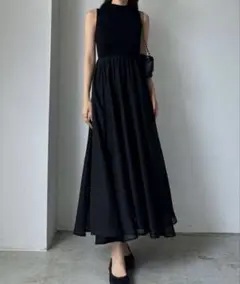 Louere ルエレ　ワンピース ボトルネックニットドッキングワンピース