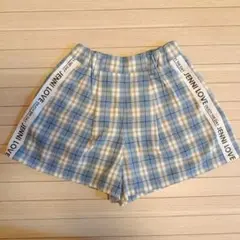 ブルー系チェック キュロットスカート 150cm