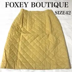 FOXEY BOUTIQUE キルティング 中綿 レザースカート サイズL