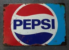 D③　送料込み※新品/レトロブリキ看板/アンティーク pepsiペプシ 1枚