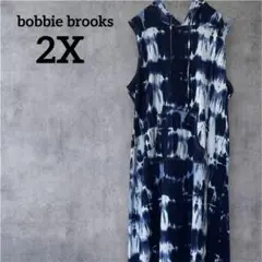 bobbie brooks 【2X】タイダイ柄 フード付ワンピース ノースリーブ