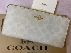 COACH コーチ 長財布 ホワイトイエロー 新品 アウトレット