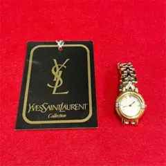 極 美品 稼働品 イヴサンローラン YSL ロゴ 刻印 腕時計 レディース